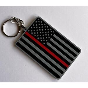 Thin Red Line American Flag Keychain